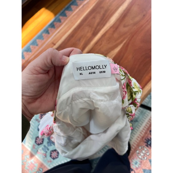 Hello Molly Upon A Cloud Strapless Mini Dress Floral Pink White XL NWT HM8072-1 - Picture 4 of 9